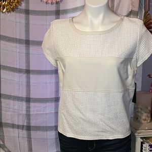 White Guess faux leather top Size: L